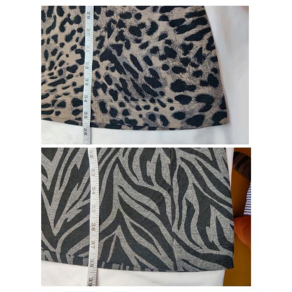 Lot of 2 Soma Animal Print Stretch Jersey Knit Midi Dresses Medium Gray Comfort - Picture 14 of 14